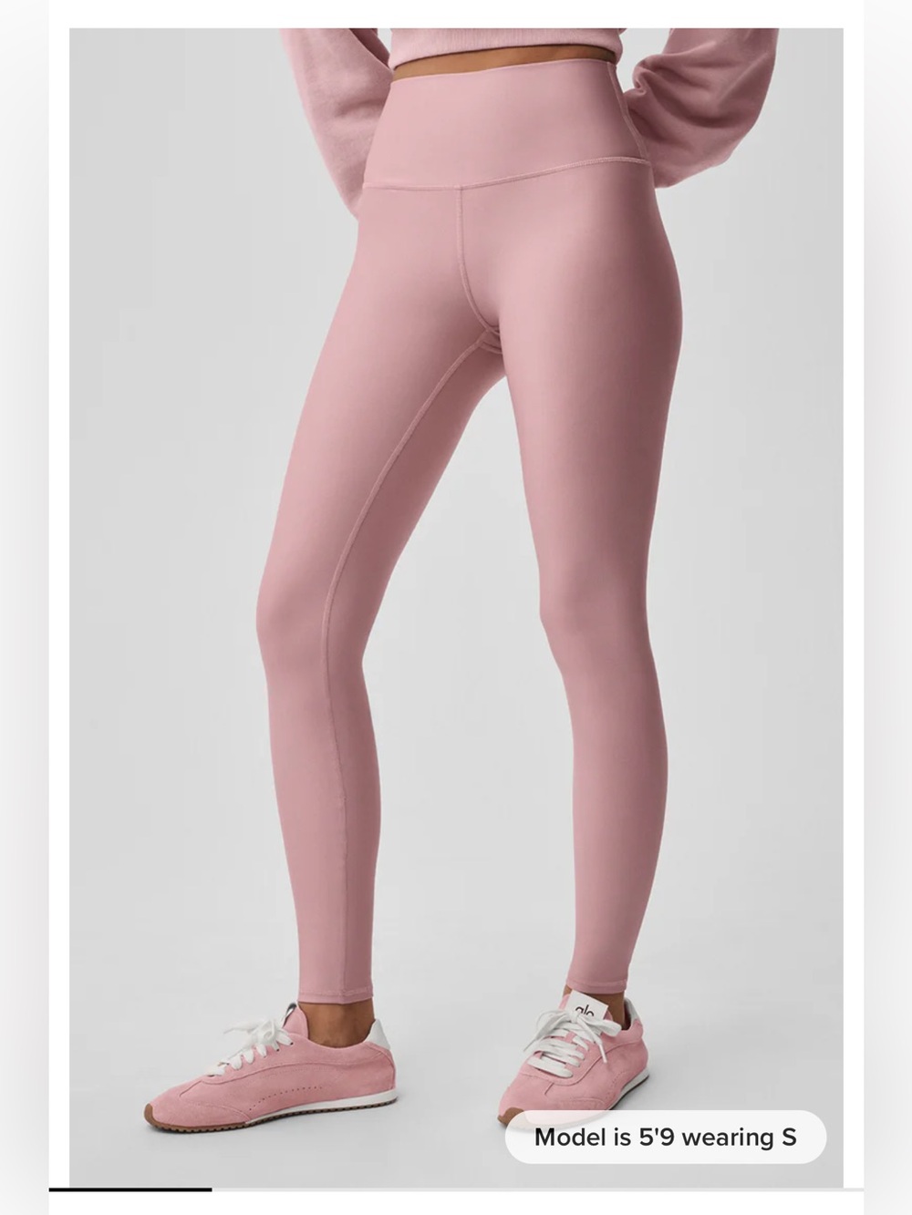 EUC Alo Yoga High-Waist Airlift Legging Vintage Pink size XXS Full Length Pants